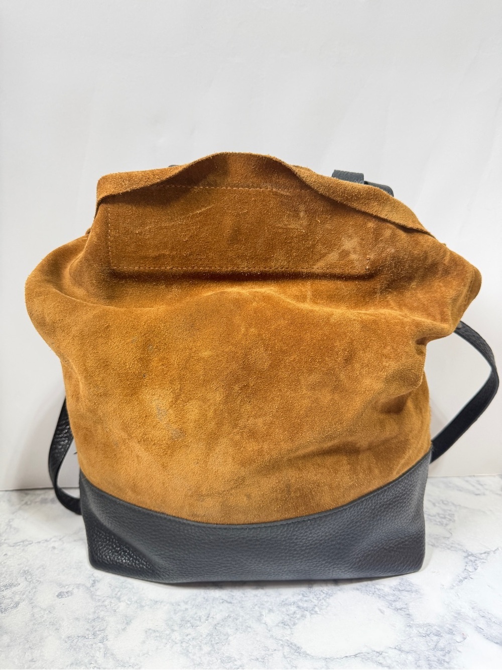 Sundance brown black suede leather boho slouchy shoulder crossbody bag tote - Picture 3 of 12